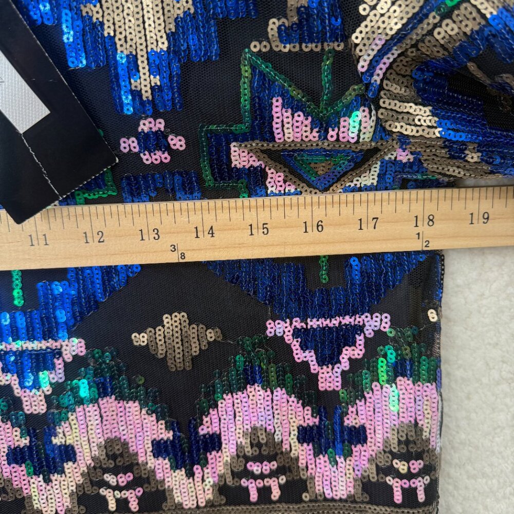 Zara Blue Multi-Color Patterned Mini Dress - Picture 12 of 14